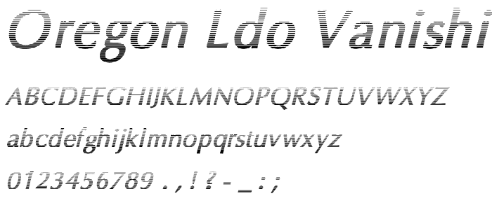 Oregon LDO Vanishing Bold Oblique font